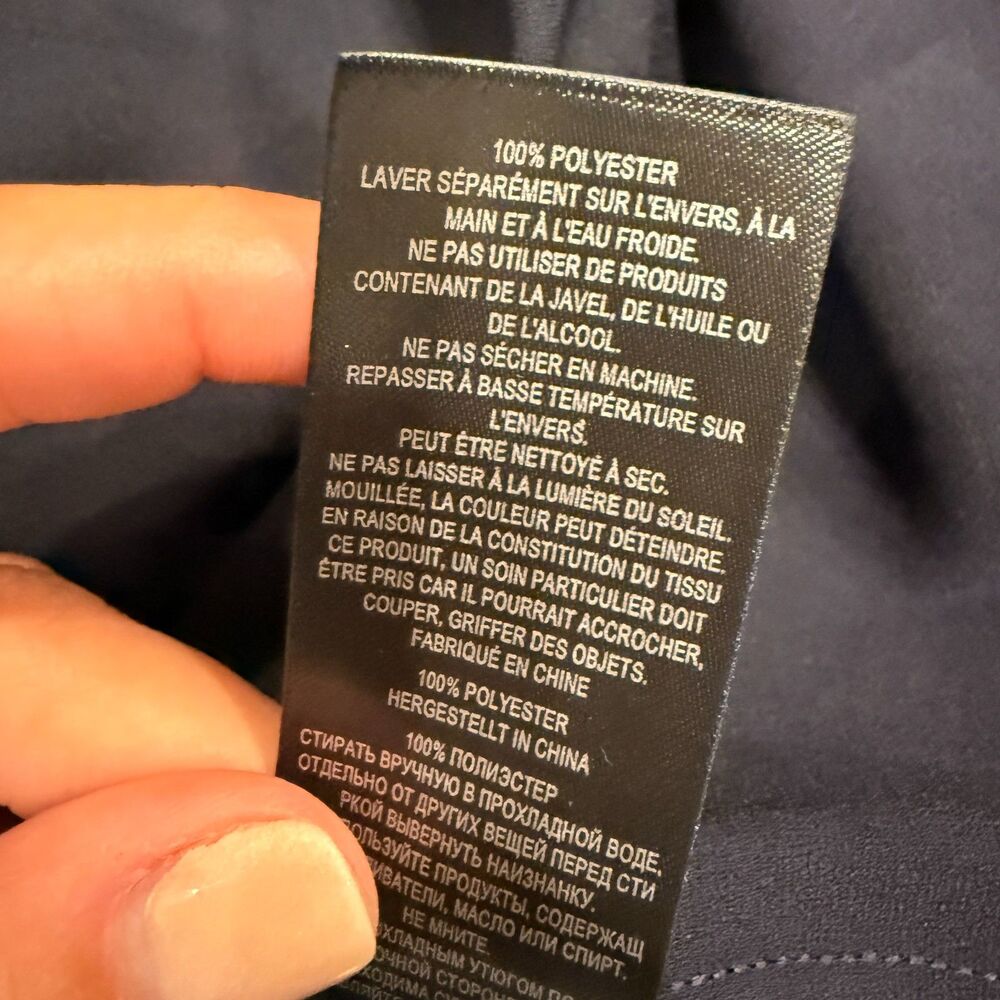 NWT Ted Baker Size 6 Keomi Navy Waterfall Ruffle Satin Bias Cut Midi Dress TB 2 - Picture 11 of 13